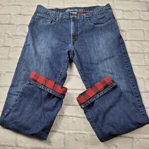Eddie Bauer Straight Fit Flannel Lined Jeans size 38